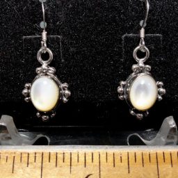 Mother-of-Pearl Earrings mounted in a Sterling Silver setting