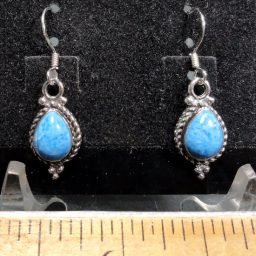 Blue Apatite Earrings mounted in a Sterling Silver setting