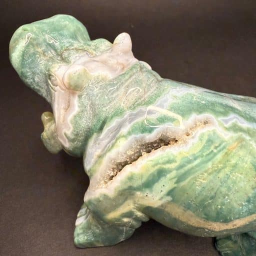 Moss Agate Hippopotamus