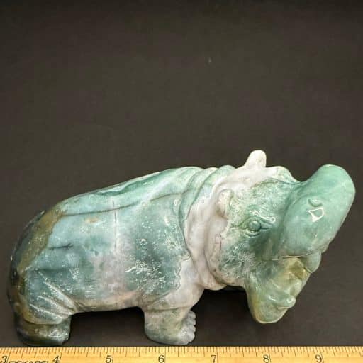 Moss Agate Hippopotamus