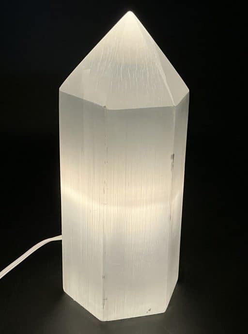 Obelisk Selenite Lamp