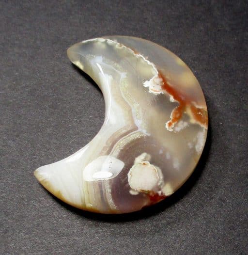 Flower Agate Half Moon