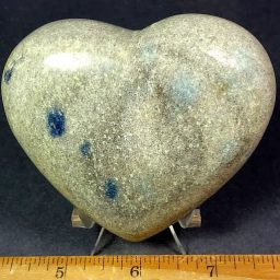 Dumortierite in Quartz carved into a lovely heart