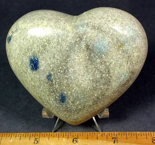 Dumortierite in Quartz carved into a lovely heart