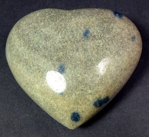 Dumortierite in Quartz carved into a lovely heart