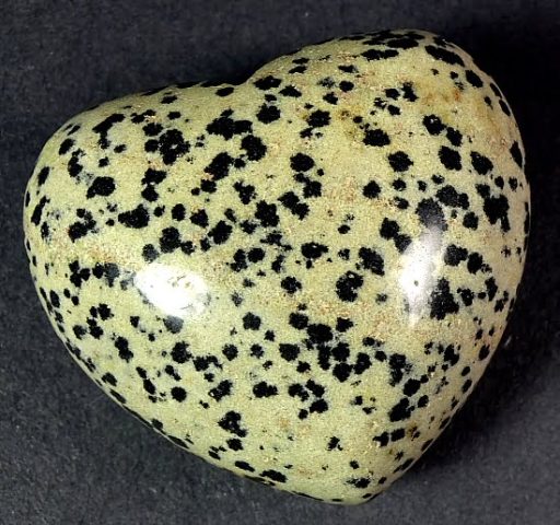 Heart carved from Dalmatian Stone