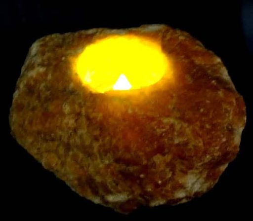 Orange Calcite Candle Holder