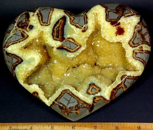 gemstone Heart made from Septarian Nodule from Madagascar