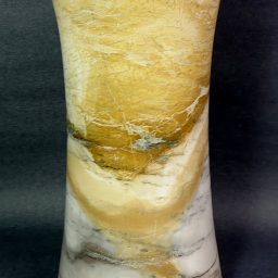 vase carved from Peacock Marble from China