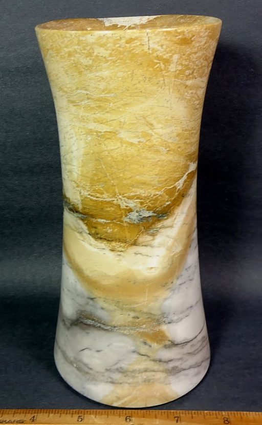 vase carved from Peacock Marble from China