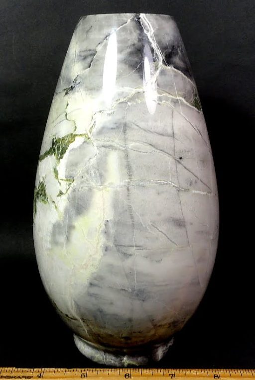 vase carved from Peacock Marble from China