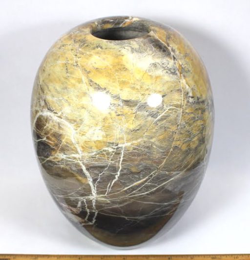 vase carved from Peacock Marble from China