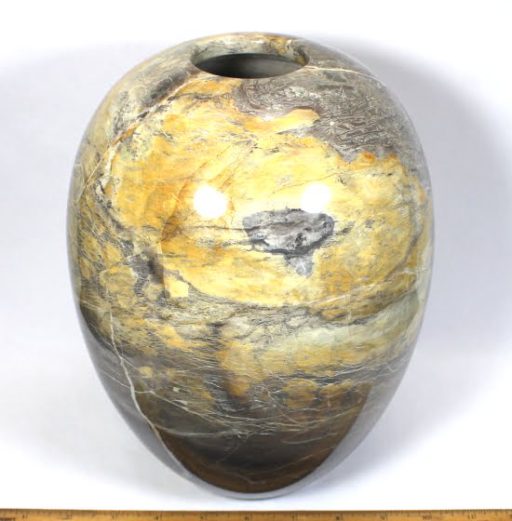 vase carved from Peacock Marble from China