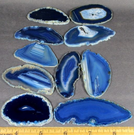 Small Blue Brazilian Agate Slabs