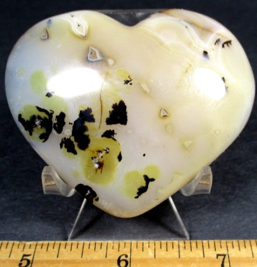 H407 Blackskin Agate Heart