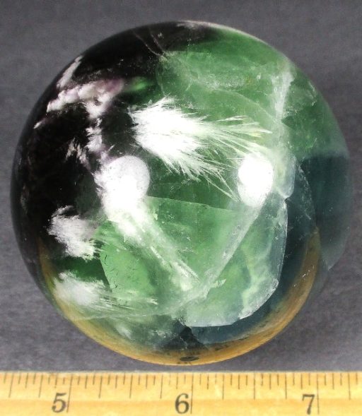 SP906 Flower Fluorite Sphere