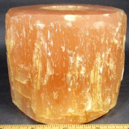 Peach Selenite Candle Holder