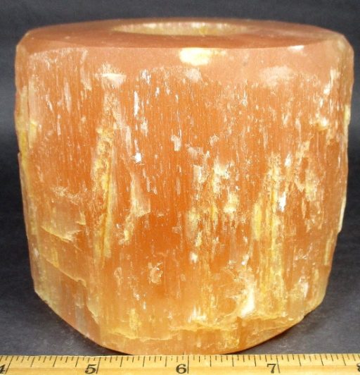 Peach Selenite Candle Holder