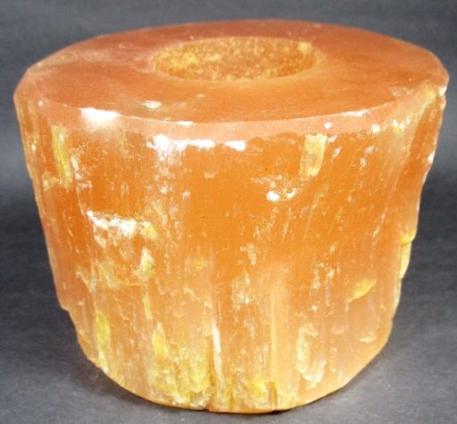 Peach Selenite Candle Holder