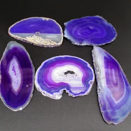 Set of 5 Medium Purple Brazilian Agate Slabs