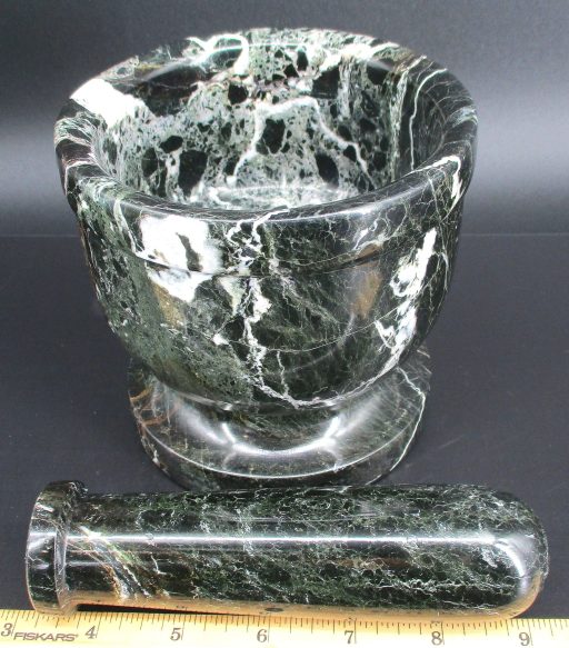 Zebra Marble Mortar and Pestle