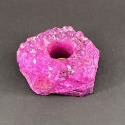 Pink Crackle Quartz Candle Holder