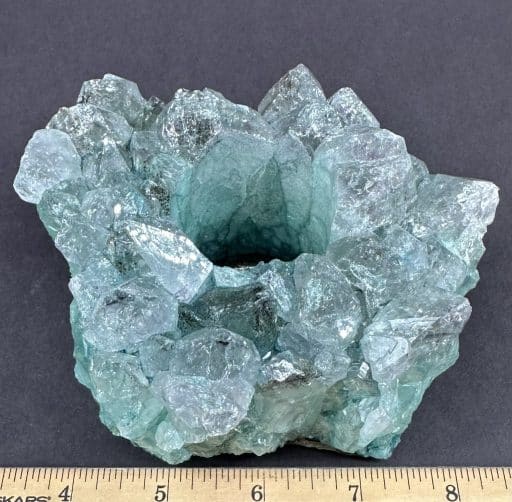 Green Crackle Quartz Candle Holder