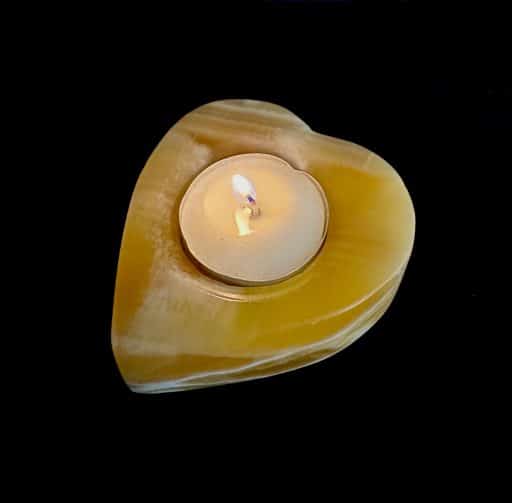 Orange Calcite Candle Holder