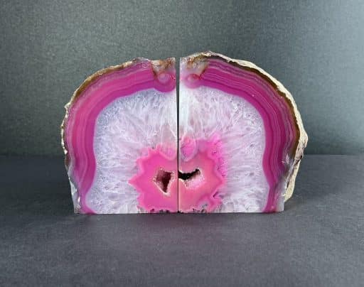 Pink Brazilian Agate Bookends