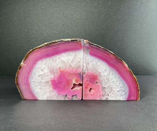 Pink Brazilian Agate Bookends