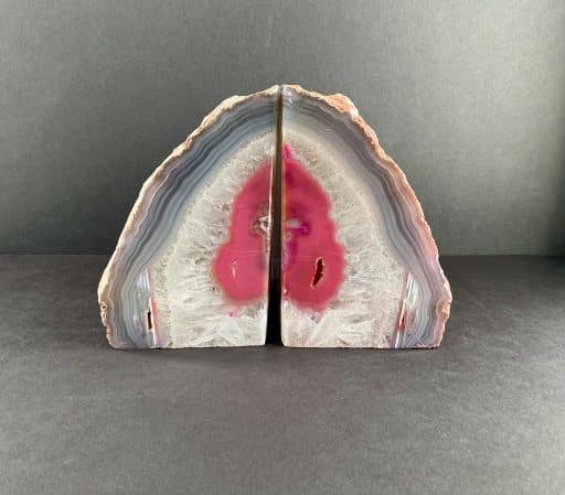 Pink Brazilian Agate Bookends