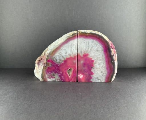 Pink Brazilian Agate Bookends