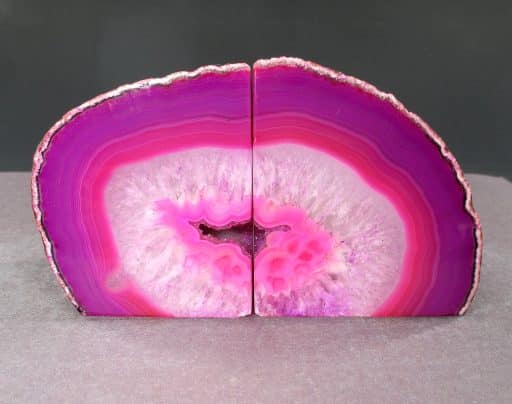 Pink Brazilian Agate Bookends