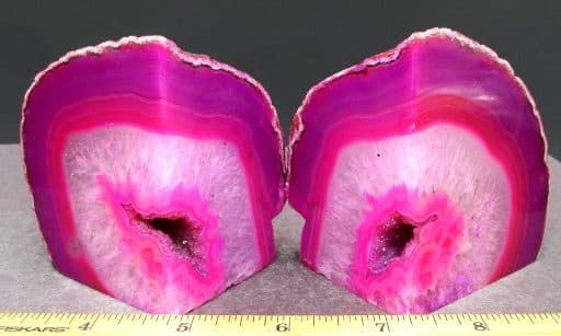 Pink Brazilian Agate Bookends