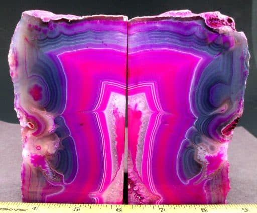 BK808 Pink Brazilian Agate Bookends - Image 3